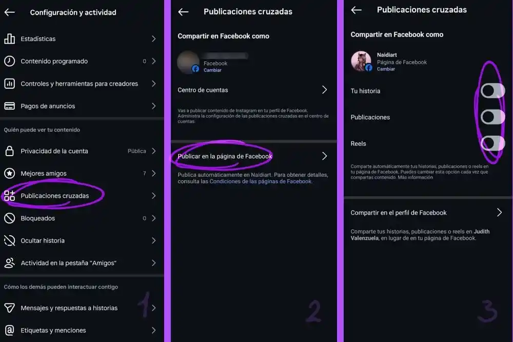 Cómo publicar en Instagram y automaticamente en pagina de facebook | Naidi_art Tutorial vincular instagram con facebookpage